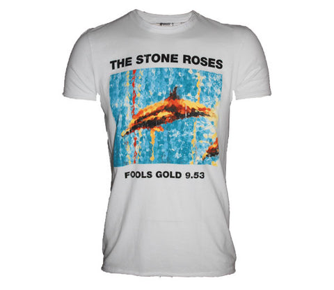 Amplified Vintage Stone Roses Ian Brown Fools Gold 9.53 White Mens T-Shirt